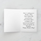 Dochter / Gelukkige Moederdag - Bloemen en Vogel Kaart (Binnen)