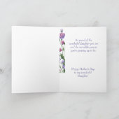 Dochter Gelukkige Moederdag Kleurrijke Tuin Bloeme Feestdagen Kaart (Binnen)