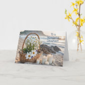 Dochter Gelukkige Moederdag Kust Strand Kaart (Gele Bloem)