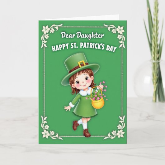 Dochter Gelukkige St. Patrick's Dag Kaart (Voorkant)