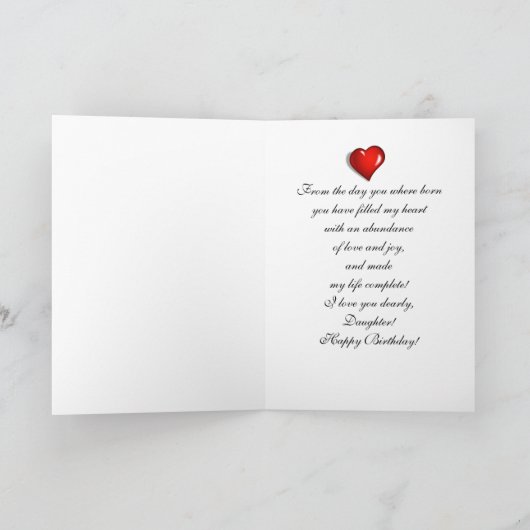 Dochter - Gelukkige Verjaardag - Digitale Bloemen Kaart (Binnen)