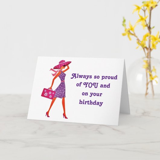 "DOCHTER" GELUKKIGE VERJAARDAG** KAART (Gele Bloem)