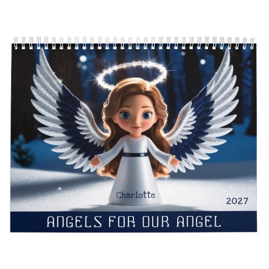 Dochter Gepersonaliseerde foto en naam 2026 Angel Kalender (Hoes)