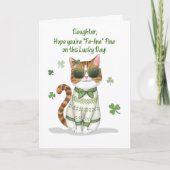 Dochter Grappig Meisje Kat Zonnebril St Patrick's  Kaart (Voorkant)