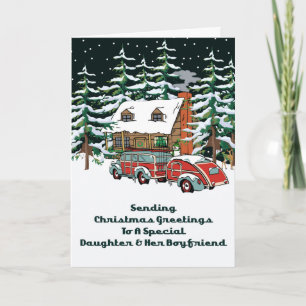 Dochter & Haar Groeten van Kerstmis van de Vriend Feestdagen Kaart