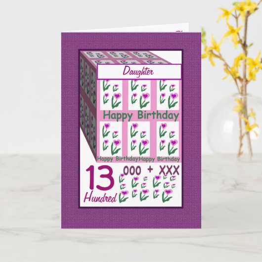 DOCHTER - Happy 13th Birthday Kaart (Gele Bloem)
