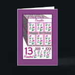 DOCHTER - Happy 13th Birthday Kaart<br><div class="desc">Deze kaart met zijn hartbloemen en veel knuffels en kusjes is een vrolijke manier om een speciaal iemand een gelukkige verjaardag te wensen. Alle tekst is aanpasbaar, dus je kunt "Godfather" voor haar naam veranderen, het jaar veranderen (en je hoeft het maar één keer te veranderen, en het zal gedurende...</div>