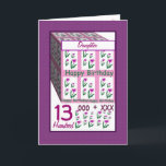 DOCHTER - Happy 13th Birthday Kaart<br><div class="desc">Deze kaart met zijn hartbloemen en veel knuffels en kusjes is een vrolijke manier om een speciaal iemand een gelukkige verjaardag te wensen. Alle tekst is aanpasbaar, dus je kunt "Godfather" voor haar naam veranderen, het jaar veranderen (en je hoeft het maar één keer te veranderen, en het zal gedurende...</div>