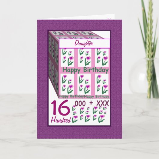 DOCHTER - Happy 16th Birthday Kaart (Voorkant)