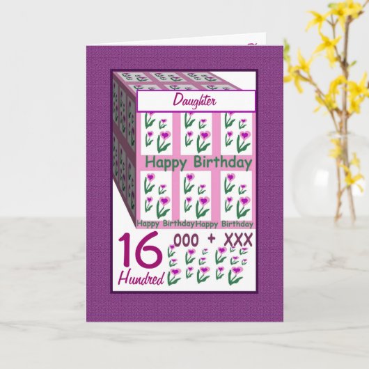 DOCHTER - Happy 16th Birthday Kaart (Gele Bloem)