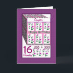 DOCHTER - Happy 16th Birthday Kaart<br><div class="desc">Deze kaart met zijn hartbloemen en veel knuffels en kusjes is een vrolijke manier om een speciaal iemand een gelukkige verjaardag te wensen. Alle tekst is aanpasbaar, dus je kunt "Godfather" voor haar naam veranderen, het jaar veranderen (en je hoeft het maar één keer te veranderen, en het zal gedurende...</div>