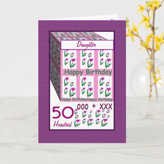 DOCHTER - Happy 50th Birthday Kaart (Gele Bloem)