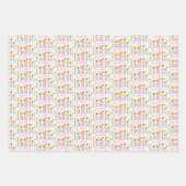 Dochter Happy Birthday Candles Inpakpapier Vel (Voorkant 2)