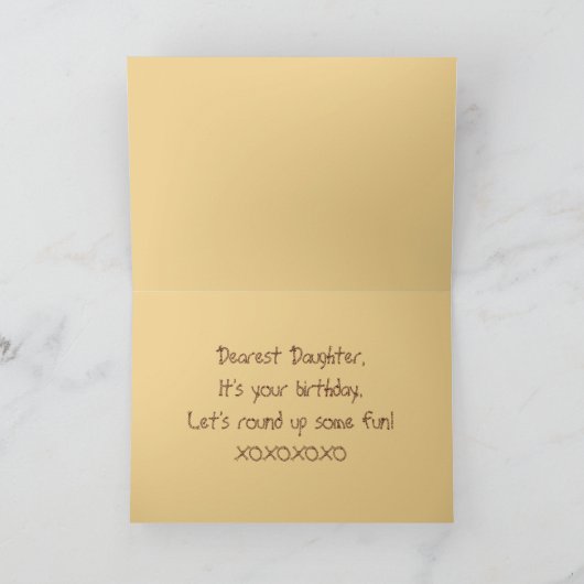 Dochter Happy Birthday Palomino Horse Kaart (Binnen)