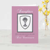 Dochter, Happy First Card in Roze Kaart (Gele Bloem)