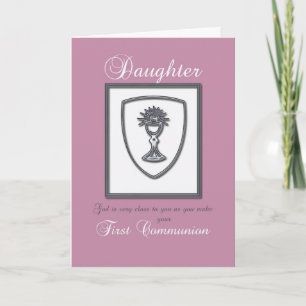 Dochter, Happy First Card in Roze Kaart