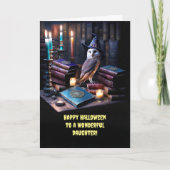 Dochter Happy Halloween met Schattigee Magische Wi Kaart (Voorkant)