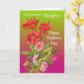 Dochter / Happy Moederdag - Bloemen en papegaai Kaart (Gele Bloem)