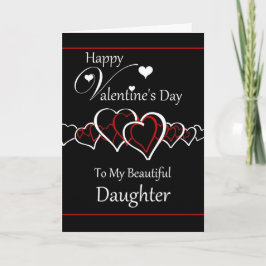 Dochter Happy Valentijnsdag / Hart Silhouetten Feestdagen Kaart