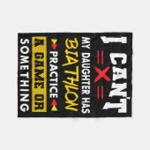 Dochter heeft biatlonpraktijk Funny Parents Humor Fleece Deken (Voorkant (Horizontaal))