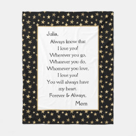 Dochter, ik hou van je fleece deken