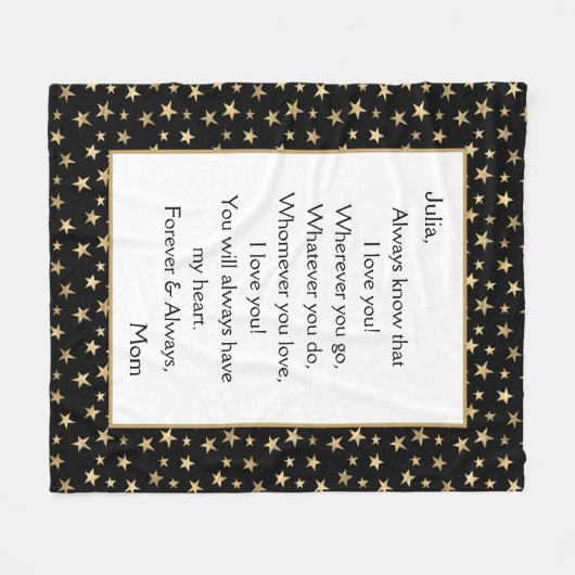 Dochter, ik hou van je fleece deken (Voorkant (Horizontaal))