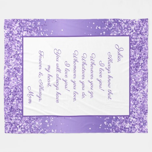 Dochter, ik hou van je fleece deken (Voorkant (Horizontaal))