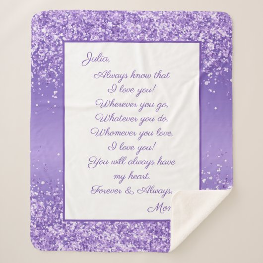 Dochter, ik hou van je sherpa deken (Voorkant)