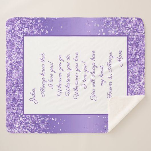 Dochter, ik hou van je sherpa deken (Voorkant (horizontaal))