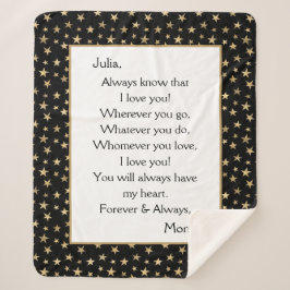 Dochter, ik hou van je sherpa deken