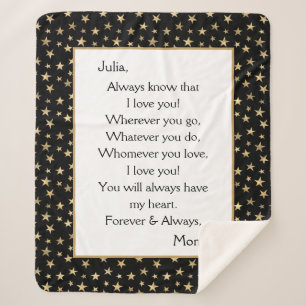 Dochter, ik hou van je sherpa deken