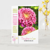 Dochter in de Moederdag Pink Dahlia Garden Kaart (Gele Bloem)