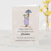 Dochter in de Moederdag van de Rechtsstaat Aangepa Kaart (Gele Bloem)