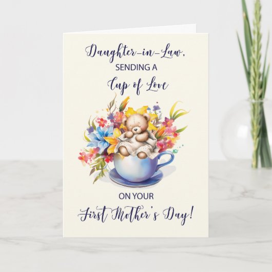 Dochter in de wet Eerste Moederdag Beker van Liefd Kaart (Voorkant)