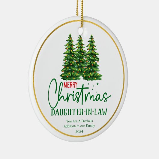 Dochter in de wet Hartelijk Kerstmis Keramisch Ornament (Rechts)