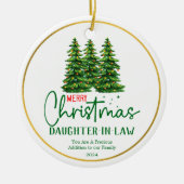 Dochter in de wet Hartelijk Kerstmis Keramisch Ornament (Voorkant)