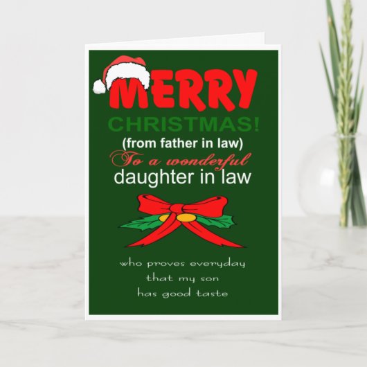 Dochter in de wet Kerstmis Kaart (Voorkant)