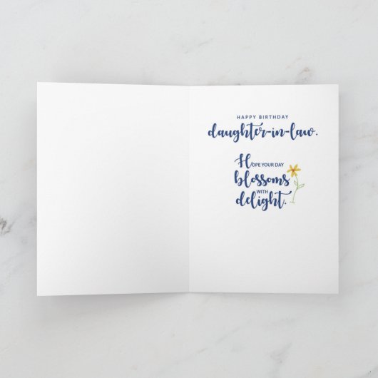 Dochter in de wet Religieuze Dag Daisies Kaart (Binnen)