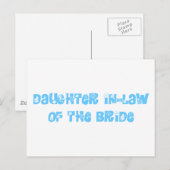 Dochter in de wet van de Bride Briefkaart (Voorkant / Achterkant)