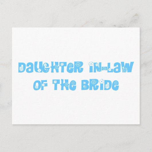 Dochter in de wet van de Bride Briefkaart (Voorkant)