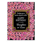 Dochter in de wet Verjaardag Roze Daisies (Voorkant)