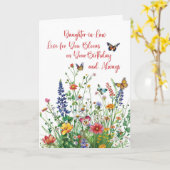 Dochter in de wet Verjaardagsliefde in bloei Wildf Kaart (Gele Bloem)