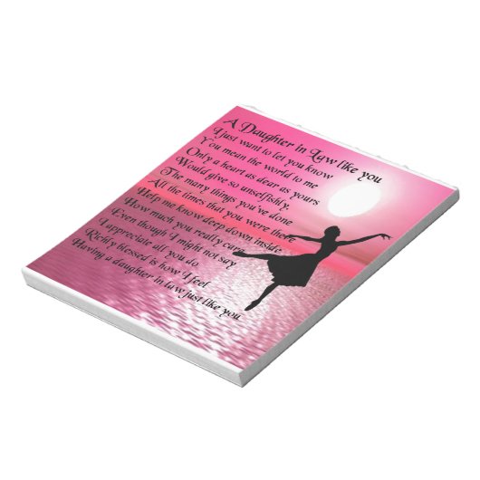 Dochter in Law Poem - Ballerina Notitieblok (Linkerzijde)