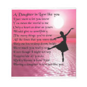 Dochter in Law Poem - Ballerina Notitieblok (Voorkant)