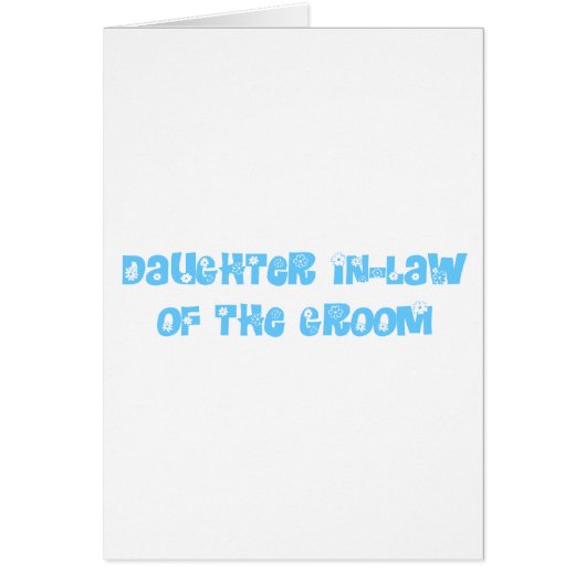 Dochter in-law van de Groom (Voorkant)