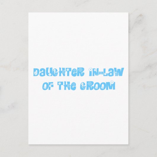 Dochter in-law van de Groom Briefkaart (Voorkant)