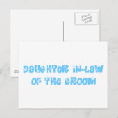 Dochter in-law van de Groom Briefkaart (Voorkant / Achterkant)