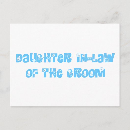 Dochter in-law van de Groom Briefkaart (Voorkant)