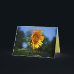 Dochter-in-law Verjaardag Zonnebloem Kaart<br><div class="desc">De Kaart van Happy Birthday Sunflower van Catherine Sherman. Een honingbij bezoekt een prachtige zonnebloem. Op de achterkant van de kaart staat een zonnebloem die hoog in een veld met zonnebloemen staat.</div>