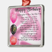Dochter in rechtengedicht - Fijne verjaardag Metalen Ornament (Links)